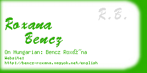 roxana bencz business card